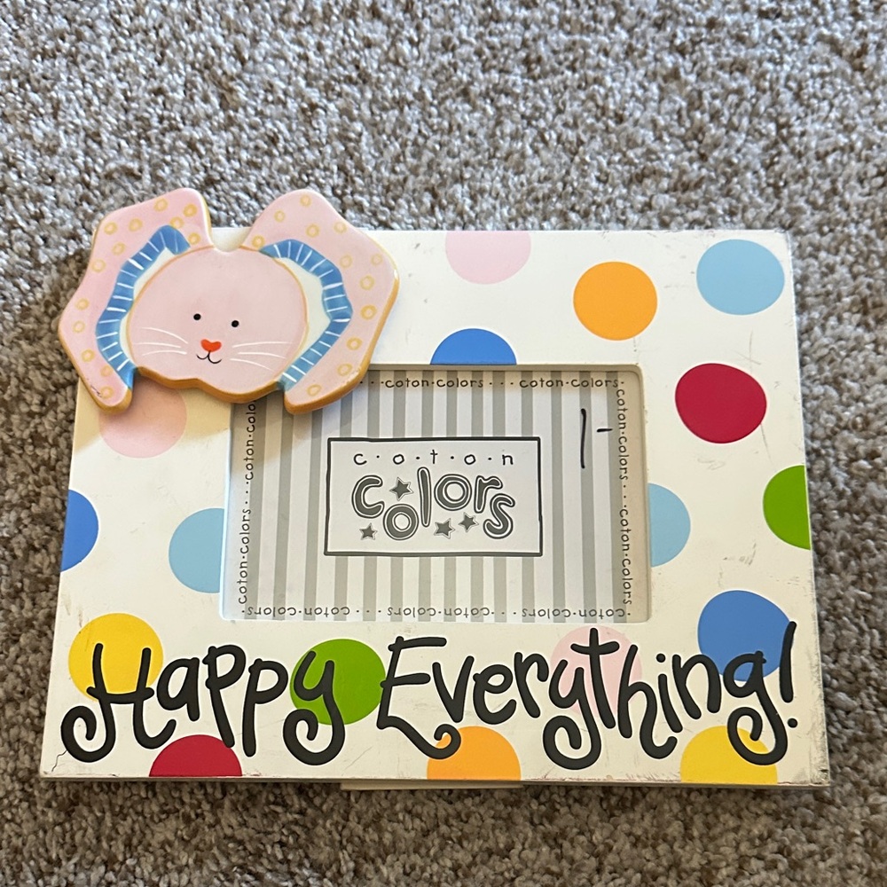 Coton Colors Happy Everything Polka Dot Picture Frame in Multicolor